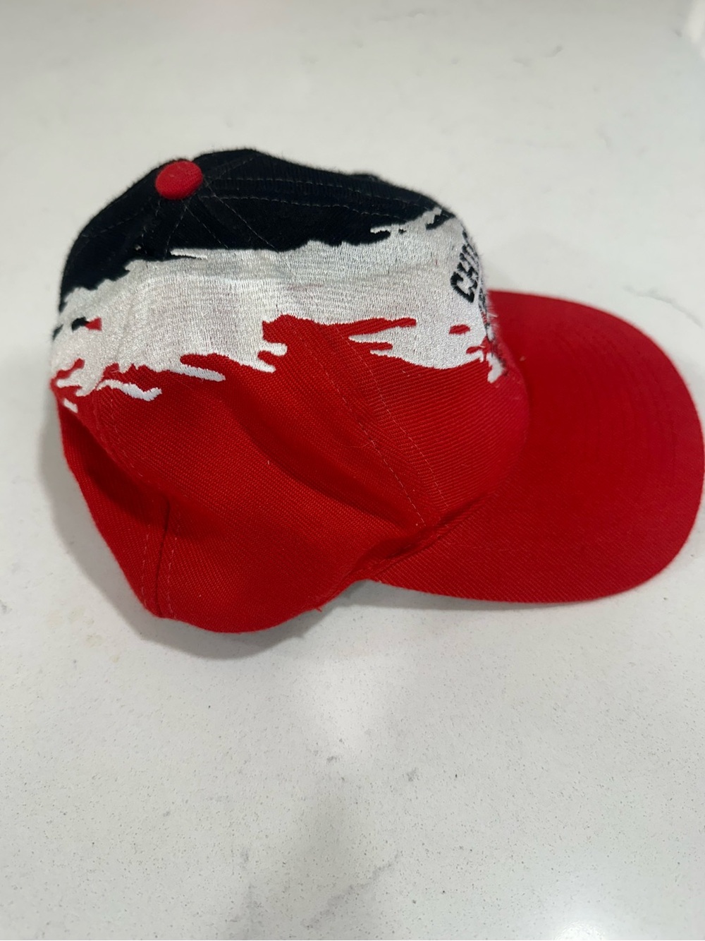 Vintage Chicago Bulls Logo Athletic Splash Snapback Basketball Hat - Picture 2 of 10
